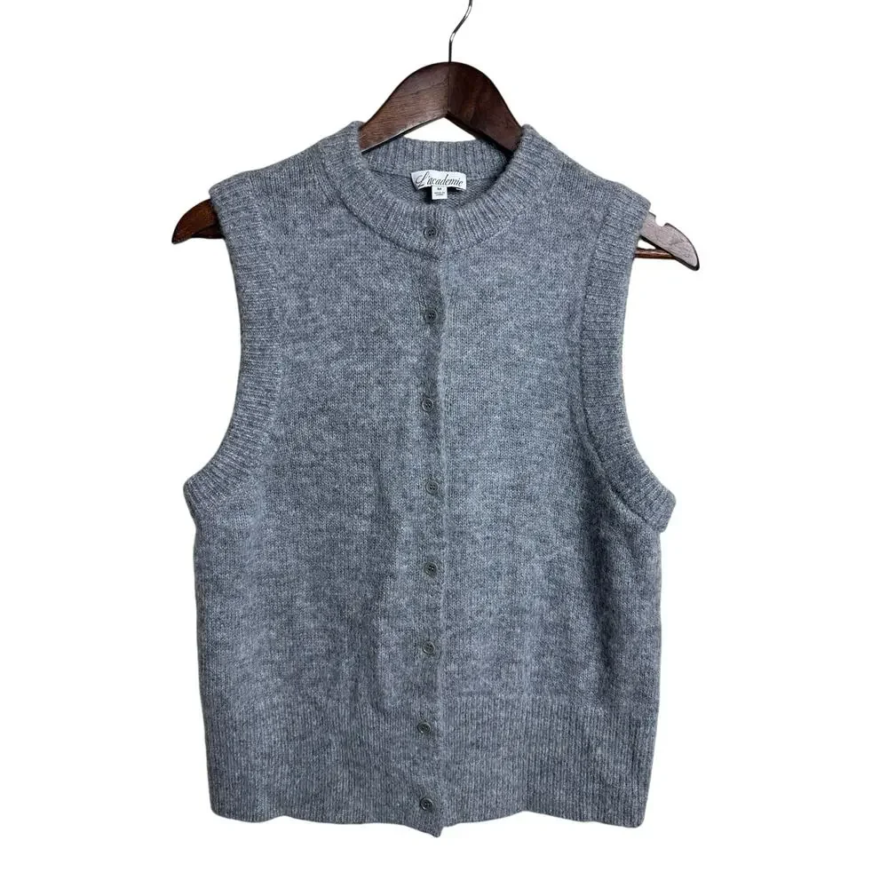 L'Academie by Marianna Krysten Alpaca Wool Button Sweater Vest size M